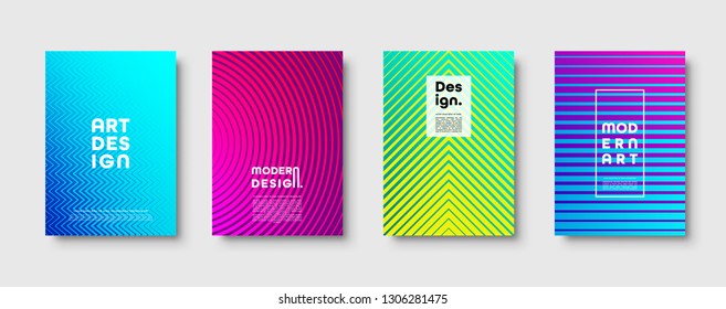 Modern abstract background with geometric shapes and lines. Colorful trendy minimal A4 template cover with acid colors and halftone gradient. EPS 10 vector illustration.