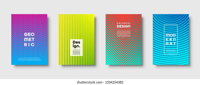 Modern abstract background with geometric shapes and lines. Colorful trendy minimal A4 template cover with acid colors and halftone gradient. EPS 10 vector illustration.