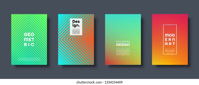 Modern abstract background with geometric shapes and lines. Colorful trendy minimal A4 template cover with acid colors and halftone gradient. EPS 10 vector illustration.