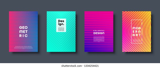 Modern abstract background with geometric shapes and lines. Colorful trendy minimal A4 template cover with acid colors and halftone gradient. EPS 10 vector illustration.