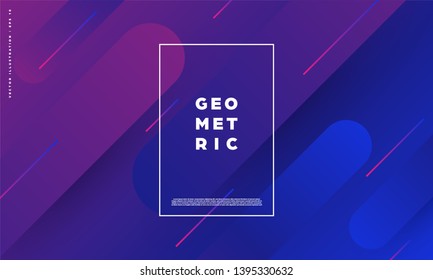 Modern abstract background with geometric shapes and lines. Colorful trendy minimal A4 template cover with acid colors and halftone gradient. EPS 10 vector illustration