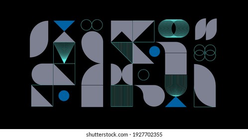 Modern abstract  background with geometric shapes and halftone textures. Minimalistic geometric pattern in Scandinavian style. Trendy vector graphic elements for your unique design. - Shutterstock ID 1927702355