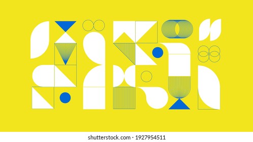 Fondo abstracto moderno con formas geométricas y patrón de medio tono. Patrón geométrico minimalista al estilo escandinavo. Elementos gráficos vectoriales de moda para su diseño único.