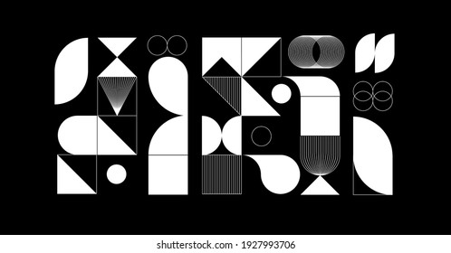 Modern abstract  background with geometric shapes and halftone textures. Minimalistic geometric pattern in Scandinavian style. Trendy vector graphic elements for your unique design. - Shutterstock ID 1927993706