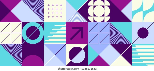 Fondo abstracto moderno con formas geométricas y texturas de medio tono. Patrón geométrico minimalista al estilo escandinavo. Elementos gráficos vectoriales de moda para su diseño único.