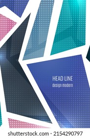 Modern abstract background with geometric shapes and halftone textures. Trendy graphic elements for your unique design. Vector illustration