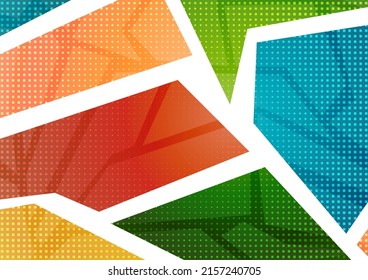 Modern abstract background with geometric shapes and halftone textures. Trendy graphic elements for your unique design. Vector illustration