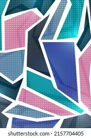 Modern abstract background with geometric shapes and halftone textures. Trendy graphic elements for your unique design. Vector illustration