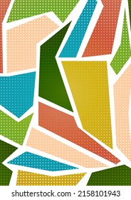 Modern abstract background with geometric shapes and halftone textures. Trendy graphic elements for your unique design. Vector illustration