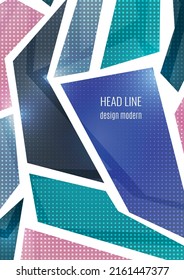 Modern abstract background with geometric shapes and halftone textures. Trendy graphic elements for your unique design. Vector illustration