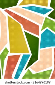 Modern abstract background with geometric shapes and halftone textures. Trendy graphic elements for your unique design. Vector illustration