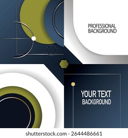 Modern abstract background with geometric shapes, lines, and circles in blue, green, and white, perfect for professional business use.