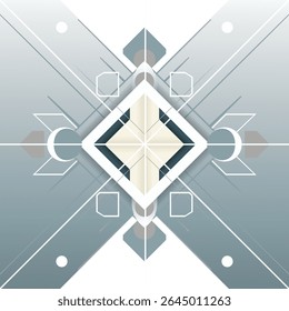 Modern abstract background with geometric shapes, lines, and subtle patterns in white, blue, and gray, perfect for tech and corporate use.