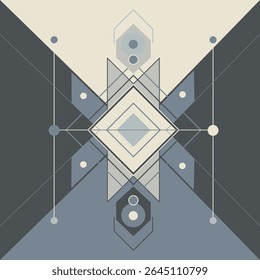 Modern abstract background with geometric shapes, lines, and subtle patterns in gray, blue, and white, perfect for tech and corporate use.