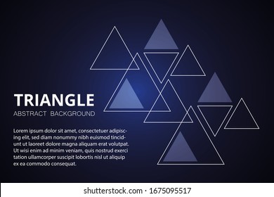 Modern abstract background of geometric triangular shapes. Geometric futuristic background. Linear and flat design elements. Applicable for logos, banners, brochures, covers, flyers.