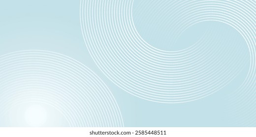 Modern abstract background. Glossy white gradient circle lines. Minimal geometric pattern. Simple graphic elements. Futuristic