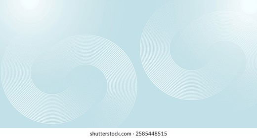 Modern abstract background. Glossy white gradient circle lines. Minimal geometric pattern. Simple graphic elements. Futuristic