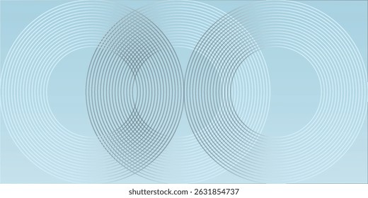 Modern abstract background. Glossy white gradient circle lines. Minimal geometric pattern. Simple graphic element. good