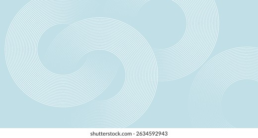 Fundo abstrato moderno. Linhas de círculo de gradiente branco brilhante. Padrão geométrico mínimo. Elementos gráficos simples. Conceito futurista. Adequado para capa, cartaz, banner, brochura, eps10.
