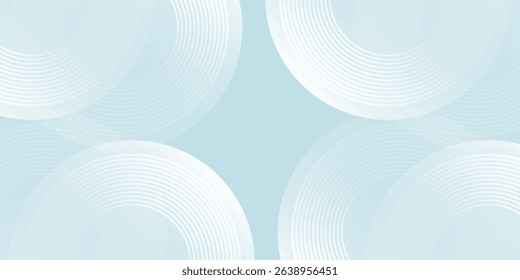 Modern abstract background. Glossy white gradient circle lines. Minimal geometric pattern. Simple graphic elements. Futuristic concept. Suitable for cover, poster, banner, brochure. vector