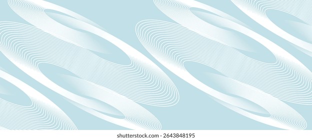 Modern abstract background. Glossy white gradient circle lines. Minimal geometric pattern.