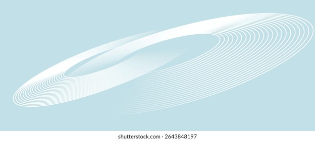 Modern abstract background. Glossy white gradient circle lines. Minimal geometric pattern. Simple graphic elements. Futuristic concept.