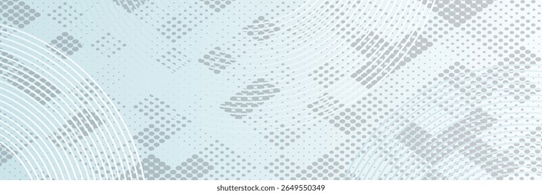 Modern abstract background. Glossy white gradient circle lines. Minimal geometric pattern. Simple graphic elements.