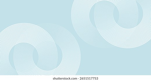 Fundo abstrato moderno. Linhas de círculo de gradiente branco brilhante. Padrão geométrico mínimo. Elementos gráficos simples. Futurista artes modernas azul