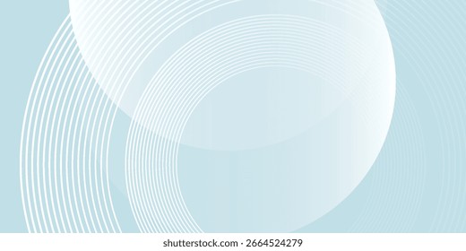 Modern abstract background. Glossy white gradient circle lines. Minimal geometric pattern. Simple graphic elements.