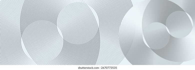 Fondo abstracto moderno. Líneas circulares degradadas blancas brillantes. Patrón geométrico mínimo. Elementos gráficos simples. Concepto futurista. Conveniente para la cubierta, cartel, Anuncio, folleto, eps10.