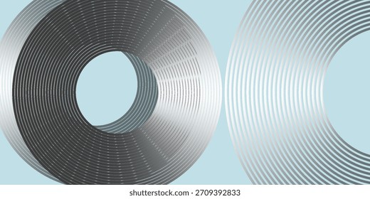 Fondo abstracto moderno. Líneas circulares degradadas blancas brillantes. Patrón geométrico mínimo. Elementos gráficos simples. Concepto futurista. Conveniente para la cubierta, cartel, Anuncio, folleto, eps10.