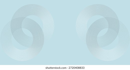 Moderner abstrakter Hintergrund. Glänzend weiße Farbverlauf-Kreislinien. Minimales geometrisches Muster. Einfache grafische Elemente. Futuristisches Konzept. Geeignet für Cover, Poster, Broschüre, Vektorgrafik.