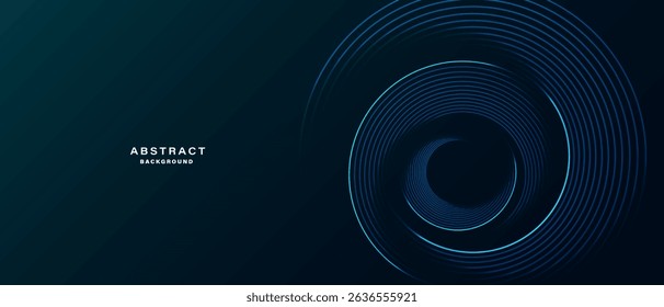 Modern abstract background with glowing concentric lines on a dark gradient