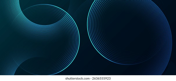 Modern abstract background with glowing concentric lines on a dark gradient