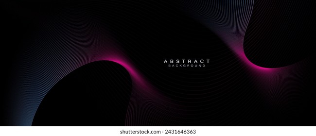Moderner abstrakter Hintergrund mit glühenden dynamischen Wellenlinien. Fluid-Formen. Trendige lineare Komposition. Linien Kunst. Minimales Design. Futuristischer Technologie-Stil. Anzug für Poster, Cover, Karte, Banner, Web