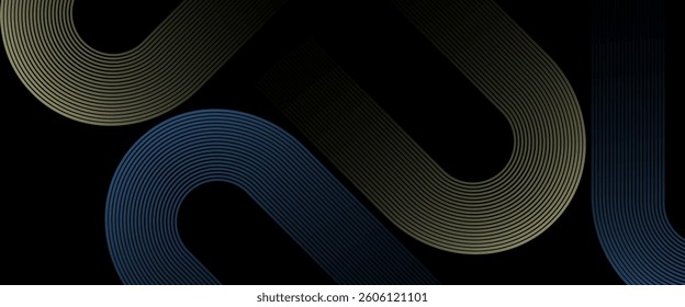 Modern abstract background with glowing low light soft yellow and minimal soft blue colour geometric curve glowing lines Dynamic shapes composition design background vector illustration.