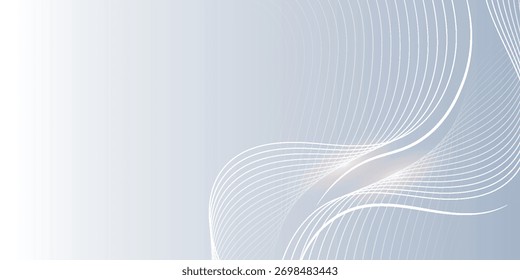 Modern abstract background with glowing white lines. Digital future technology concept for covers, banners, presentations, and certificates. Vector illustration.