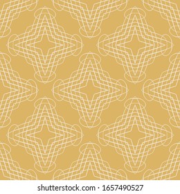Modern Abstract Background. Gold Color. Seamless  Geometric Pattern. Texture Wallpaper. Vector Image.