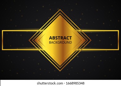 Modern abstract background with golden luminous shapes, stripes and highlights. Luxury golden background design. Applicable for logos, banners, brochures, covers, flyers.