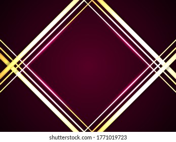 Modern abstract background with golden luminous metal lines.