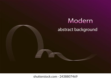 Modern abstract background. Gradient black and purple background. Banner graphic design. Background template. Background with pink curved lines. Vector