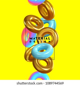 Modern abstract background. Gradient colorful composition 3d shapes ring. Minimal design vector illustration Modern abstract background. Gradient colorful composition 3d shapes ring. Minimal design vector illustration