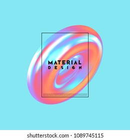Modern abstract background. Gradient colorful composition 3d shapes ring. Minimal design vector illustration