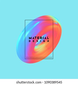 Modern abstract background. Gradient colorful composition 3d shapes ring.