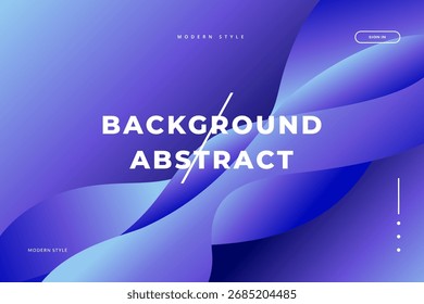 Modern Abstract Background with Gradient Waves and Sign In Butto