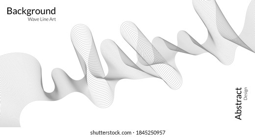 Fondo abstracto moderno con líneas onduladas grises. Arte de línea ondulada, diseño liso curvo. Ilustración del vector