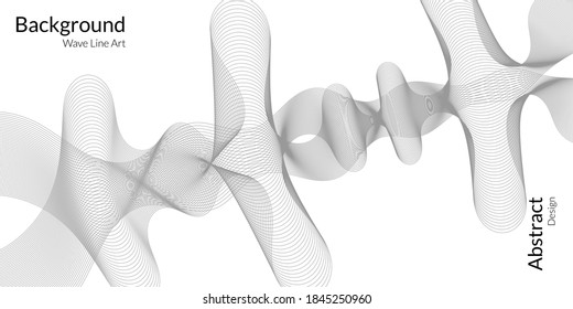 Fondo abstracto moderno con líneas onduladas grises. Arte de línea ondulada, diseño liso curvo. Ilustración del vector