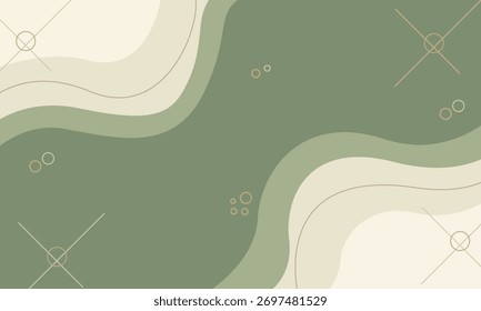 A modern abstract background with green and beige wavy shapes, perfect for presentations and websites.