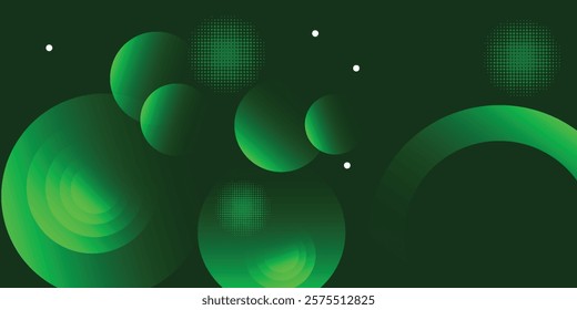 Modern abstract background with green circles. Vector illustration
