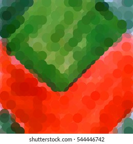Modern abstract background of green and orange circles, texture Spring wallpaper, vector illustration
